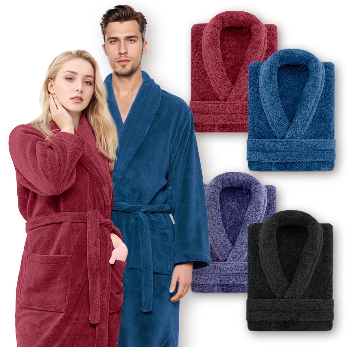Accappatoio Unisex in Fleece Corallo – Ultra Morbido e Caldo per il Tuo Comfort