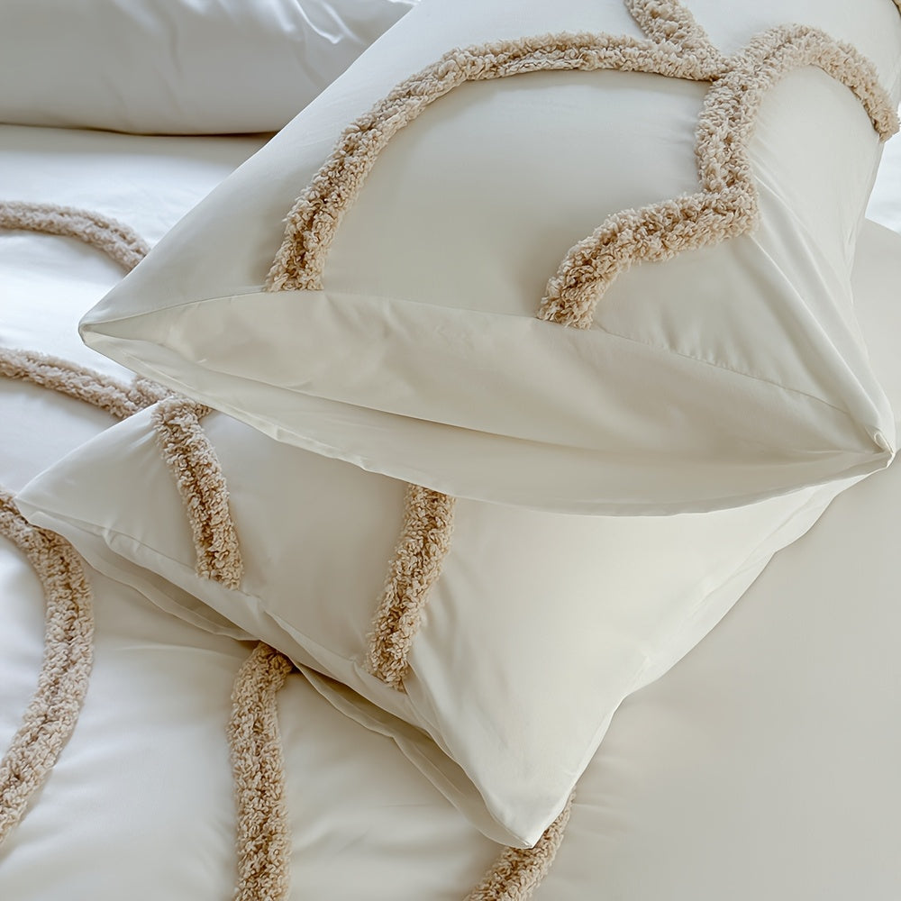 Set di Biancheria da Letto Trapuntata – Copriletto e Federe con Design a Grande Fiore