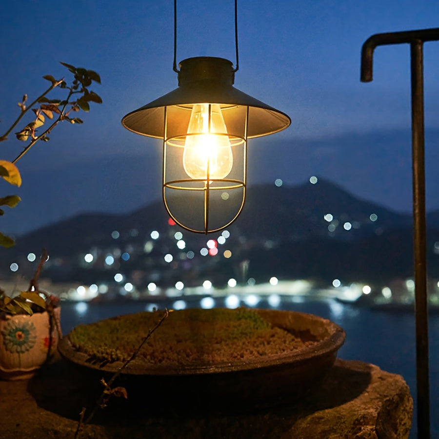 Set di 2 Lanterna Solari Retro – Lampade Vintage per Giardino e Balcone