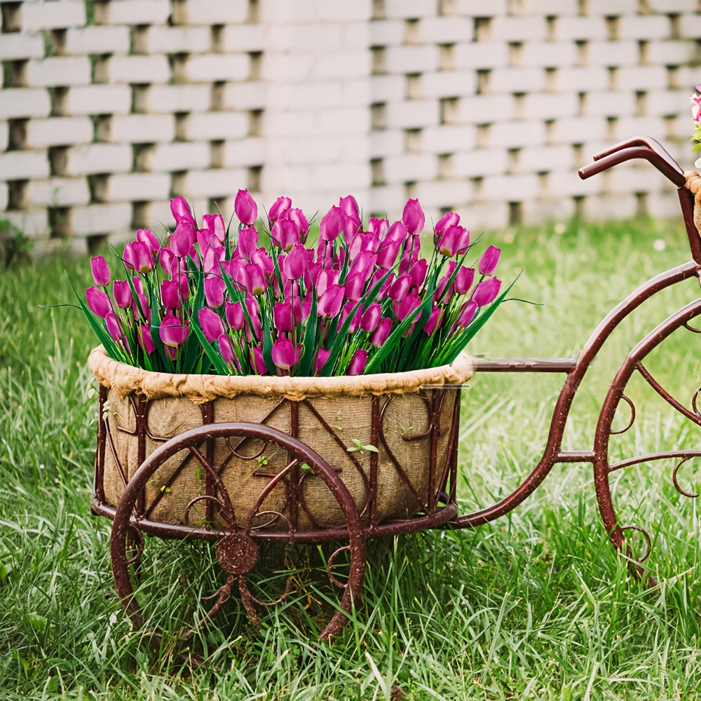 Set di 6 Mazzi di Tulipani Artificiali – Resistenti ai raggi UV e Realistici per Decorazioni da Giardino e Interni