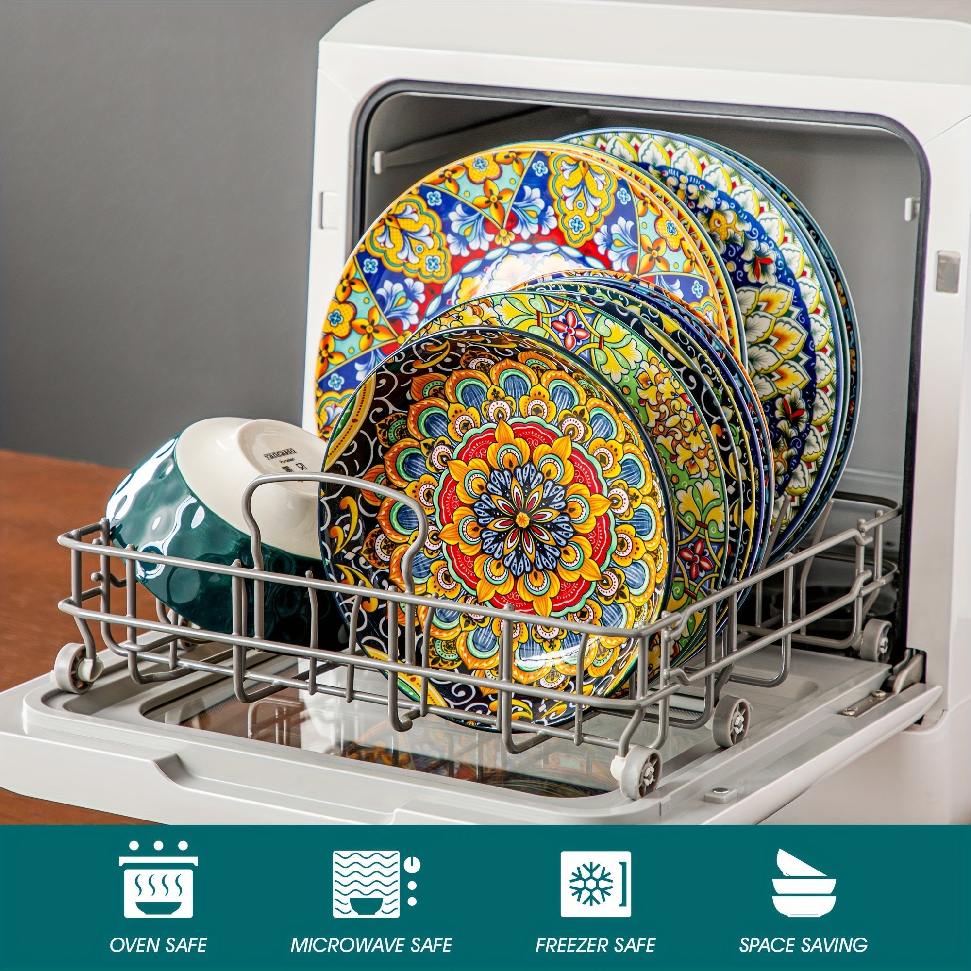 Set da Cena da 24 Pezzi – In Stoneware e Stile Bohemien