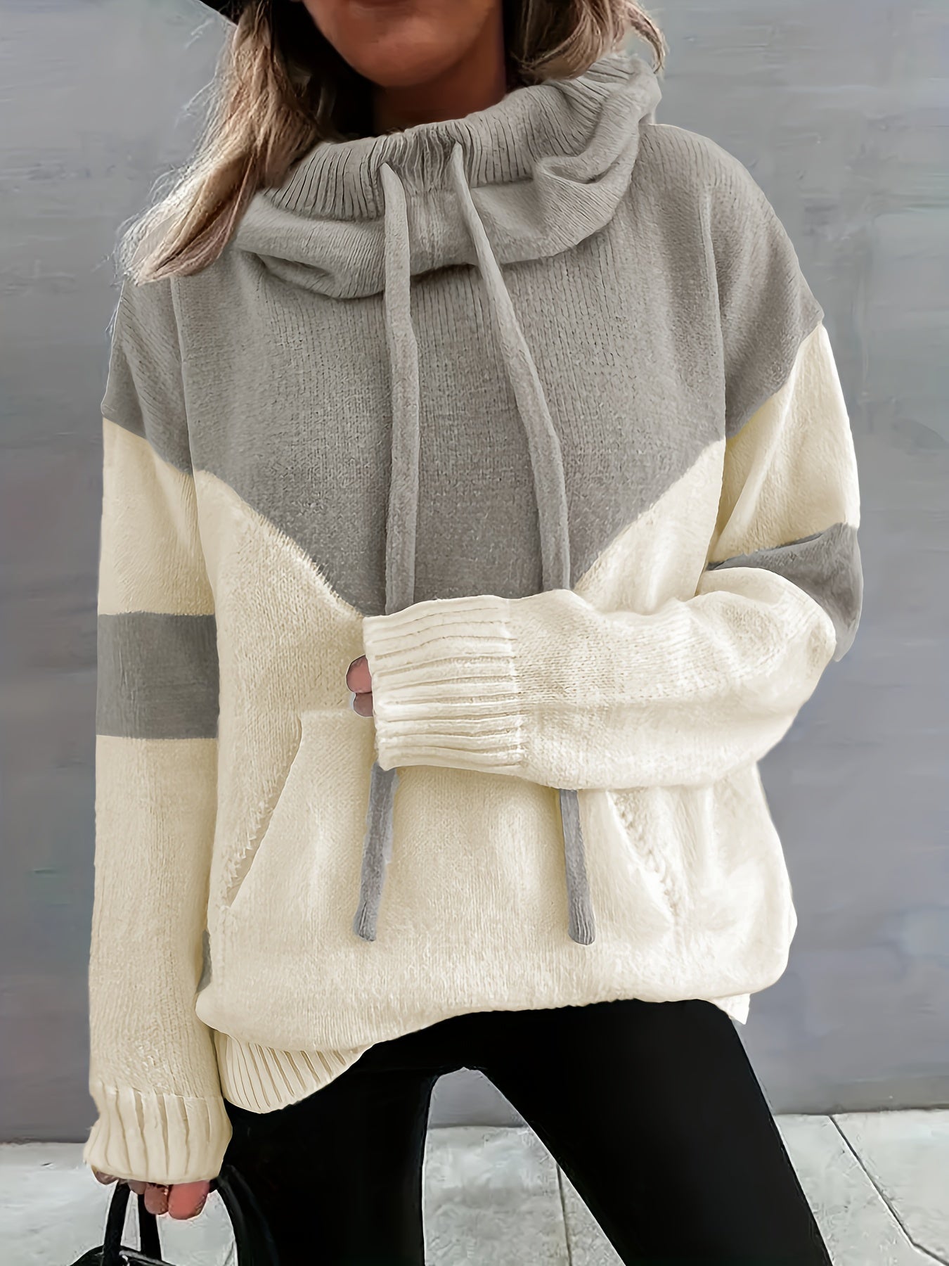 Ava Color Block Hoodie Maglione - Elegante e Confortevole per Donne