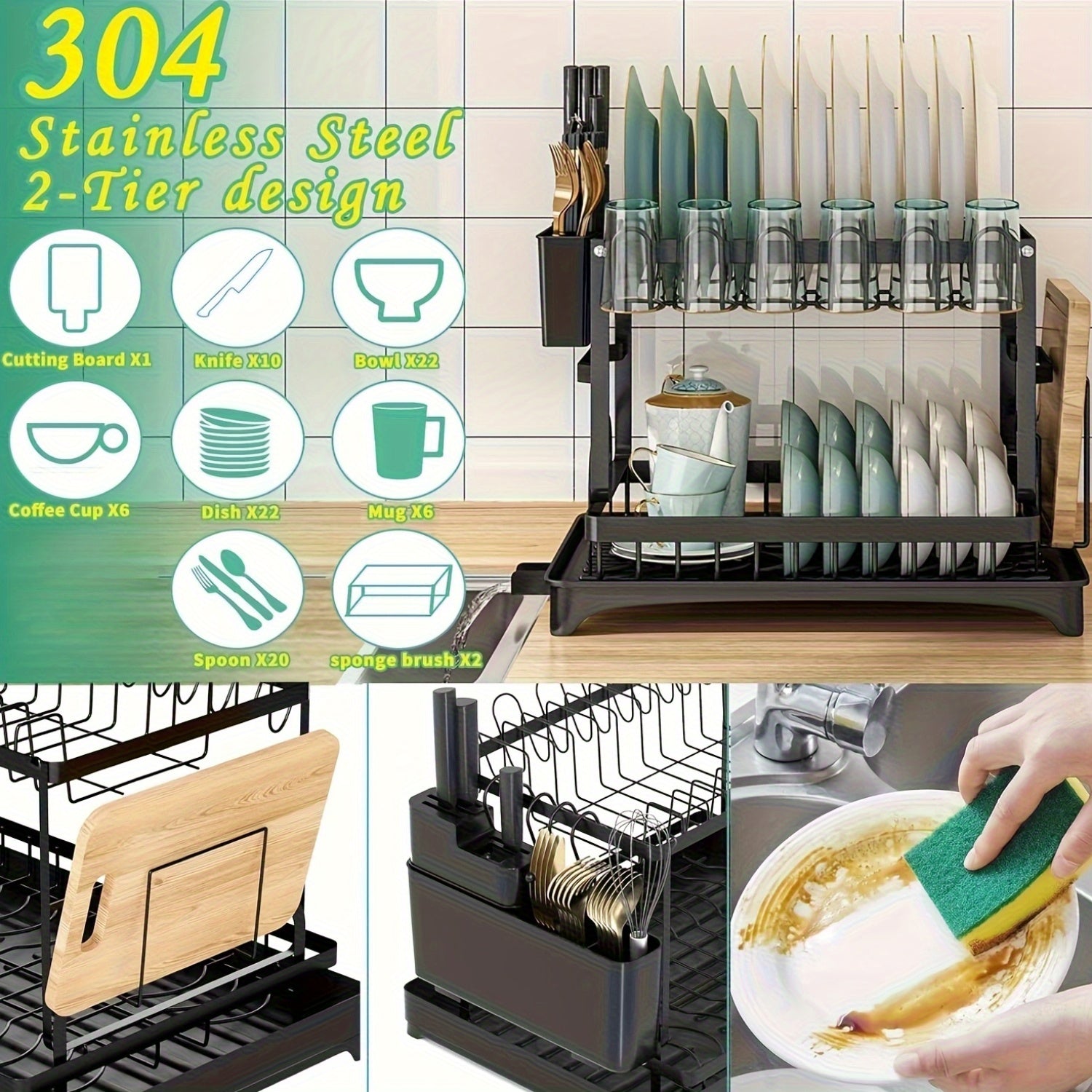 Lavello Regolabile a 2 Livelli – Sostenibile e Pratico per Ogni Cucina