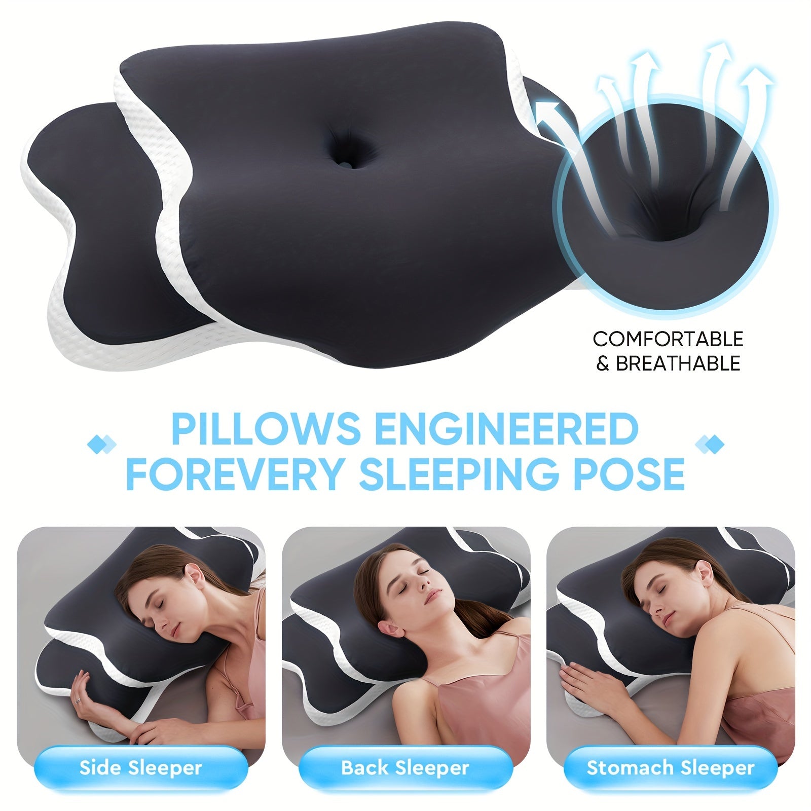 Cuscino Ergonomico in Memory Foam per il Collo – Per il Massimo Comfort e Supporto Durante la Notte