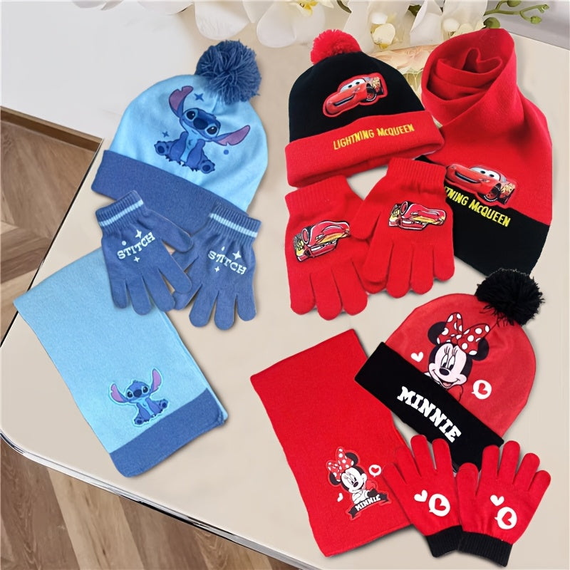 Set Invernale per Bambini – Cappello, Guanti e Scarf Set con Personaggi dei Cartoni Animati