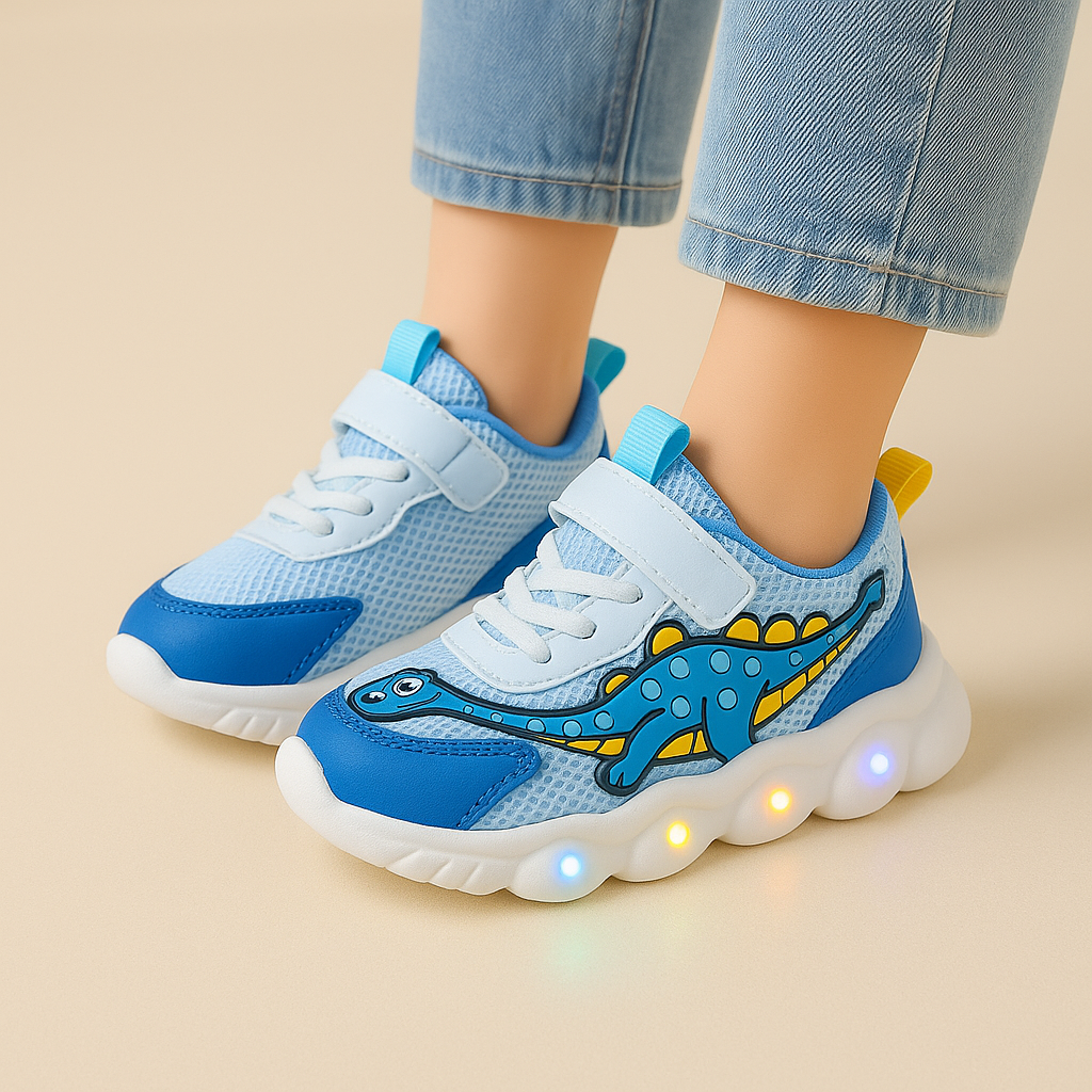 Sneakers Bambini Dino con Suola LED – Cool e Giocose