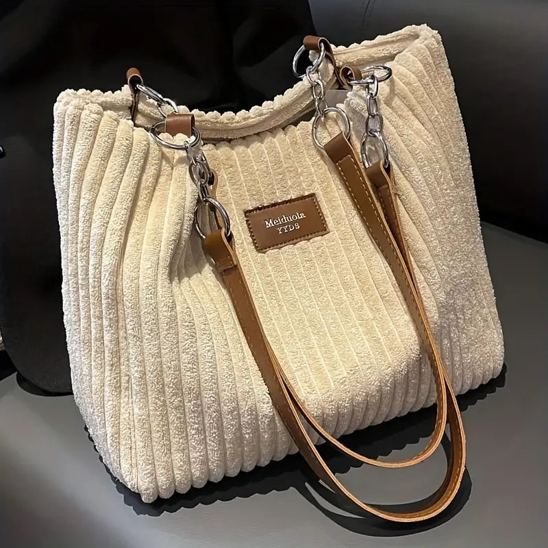 Amelia Borsa a Spalla in Corduroy Elegante - Lussuosa e Pratica per Ogni Giorno