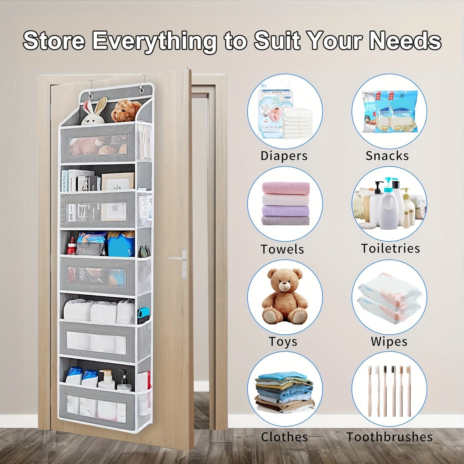 Organizer Appeso con 3 Livelli – Pratico e Spazioso per Ogni Stanza