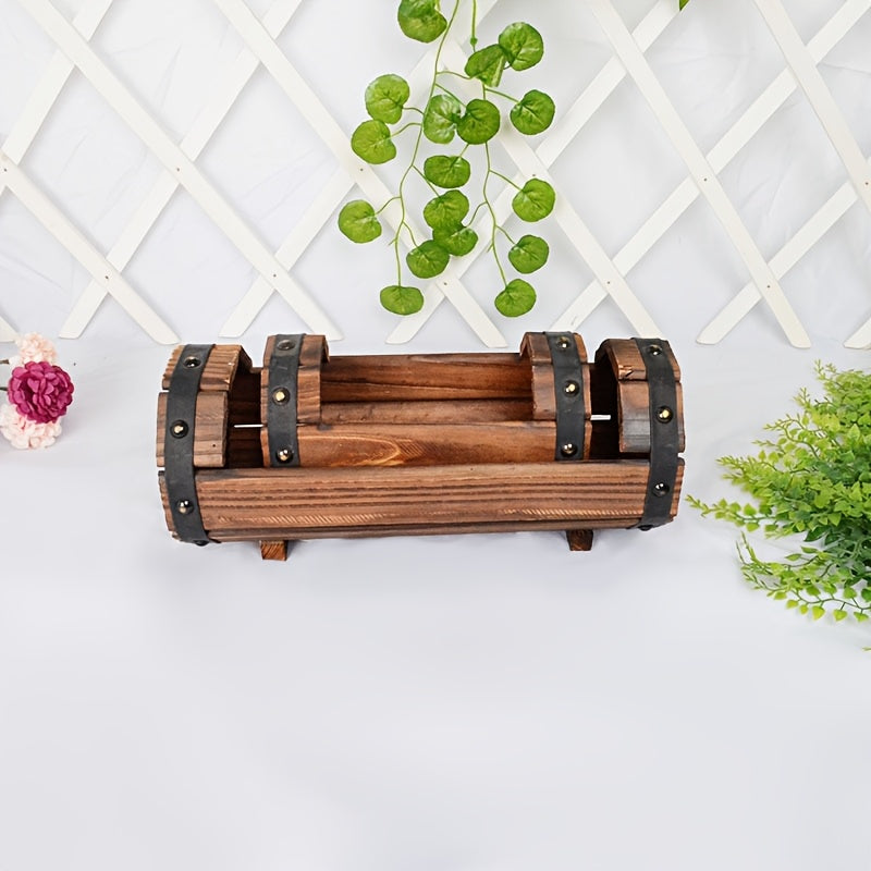 Set di Vasi in Legno Vintage – Un Accattivante Elemento per Interni ed Esterni