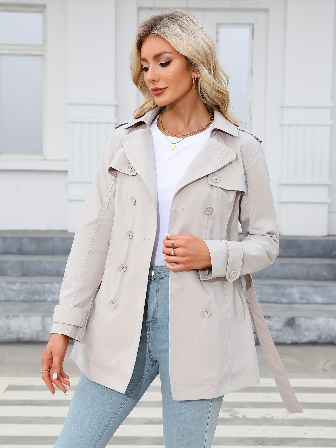 Trenchcoat Doppiopetto Senza Tempo – Elegante e Confortevole per la Primavera e l'Autunno