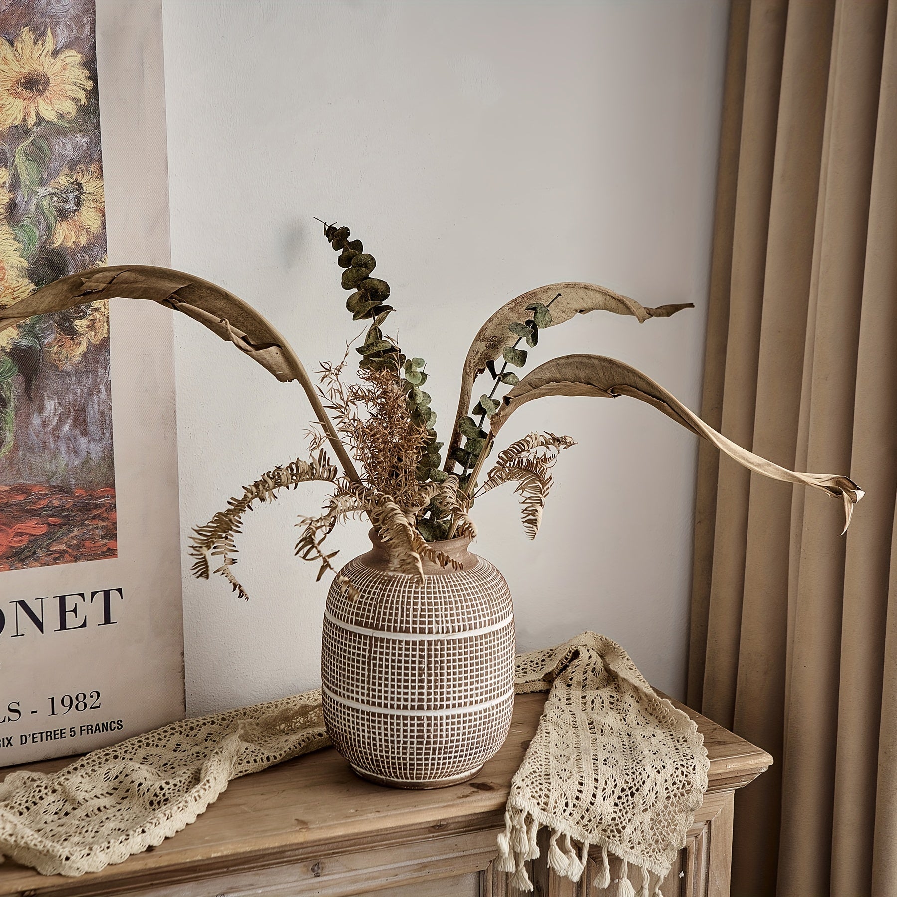 Vaso Geometrico Rustico - Atmosfera Naturale per il Tuo Interno