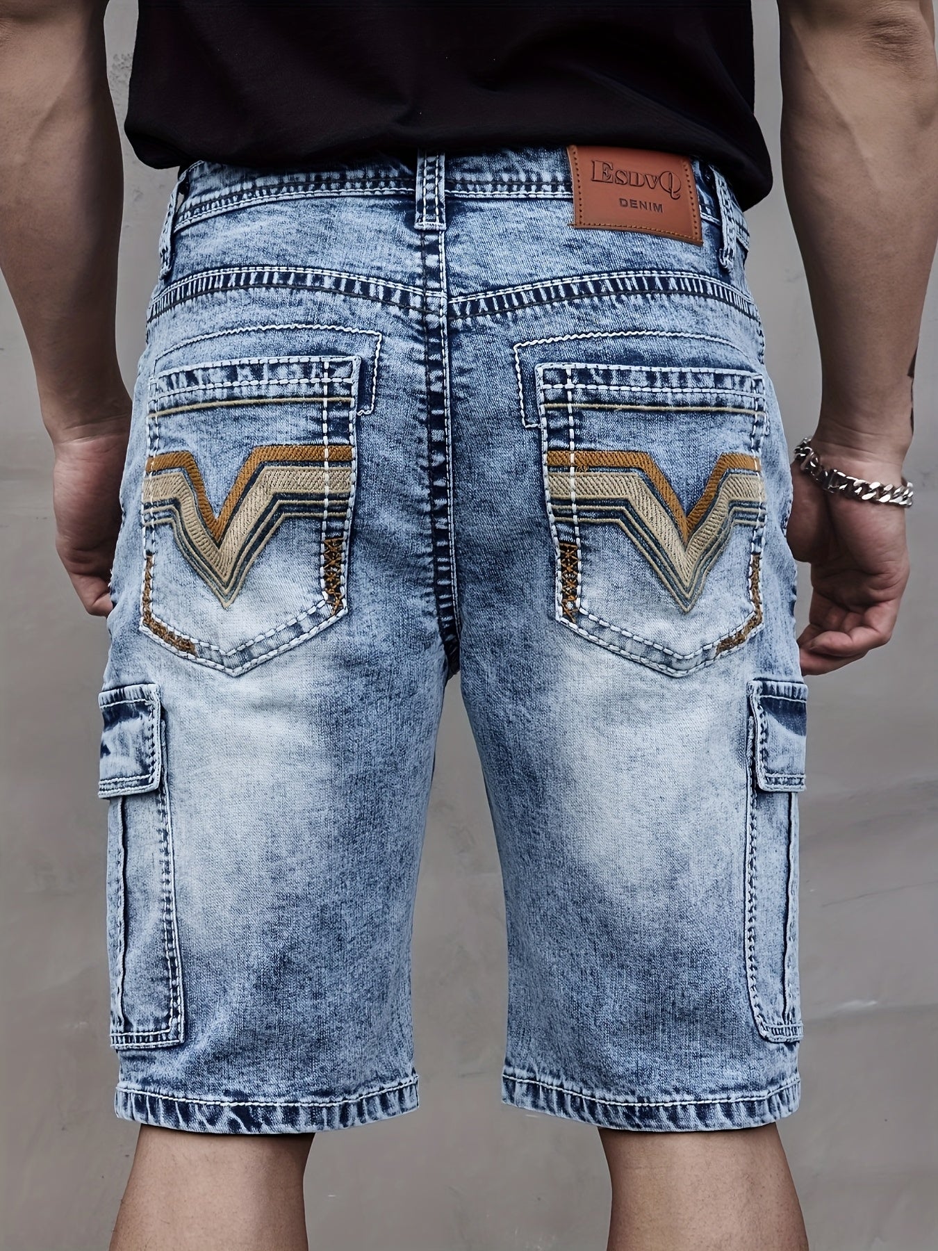 Pantaloni Corti in Denim Multi-Pocket da Uomo - Pratici e Confortevoli