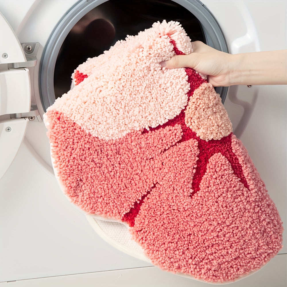 Tappeto da Bagno Fluffy con Fiori – Assorbente e Morbido per Maggiore Comfort