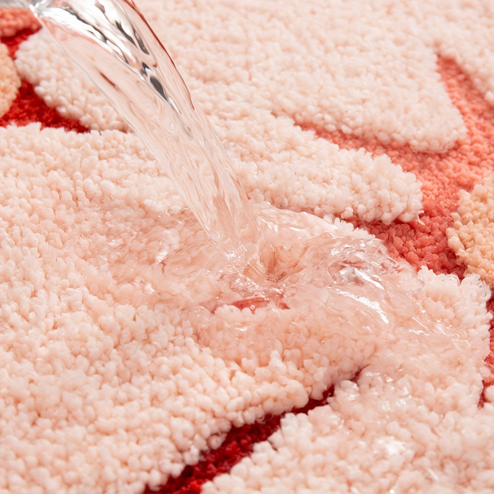 Tappeto da Bagno Fluffy con Fiori – Assorbente e Morbido per Maggiore Comfort
