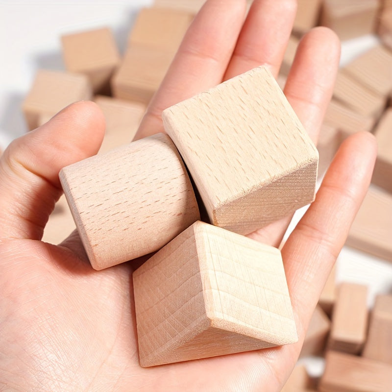 Set di Blocchi di Legno Naturale - Per Gioco Creativo ed Educazione