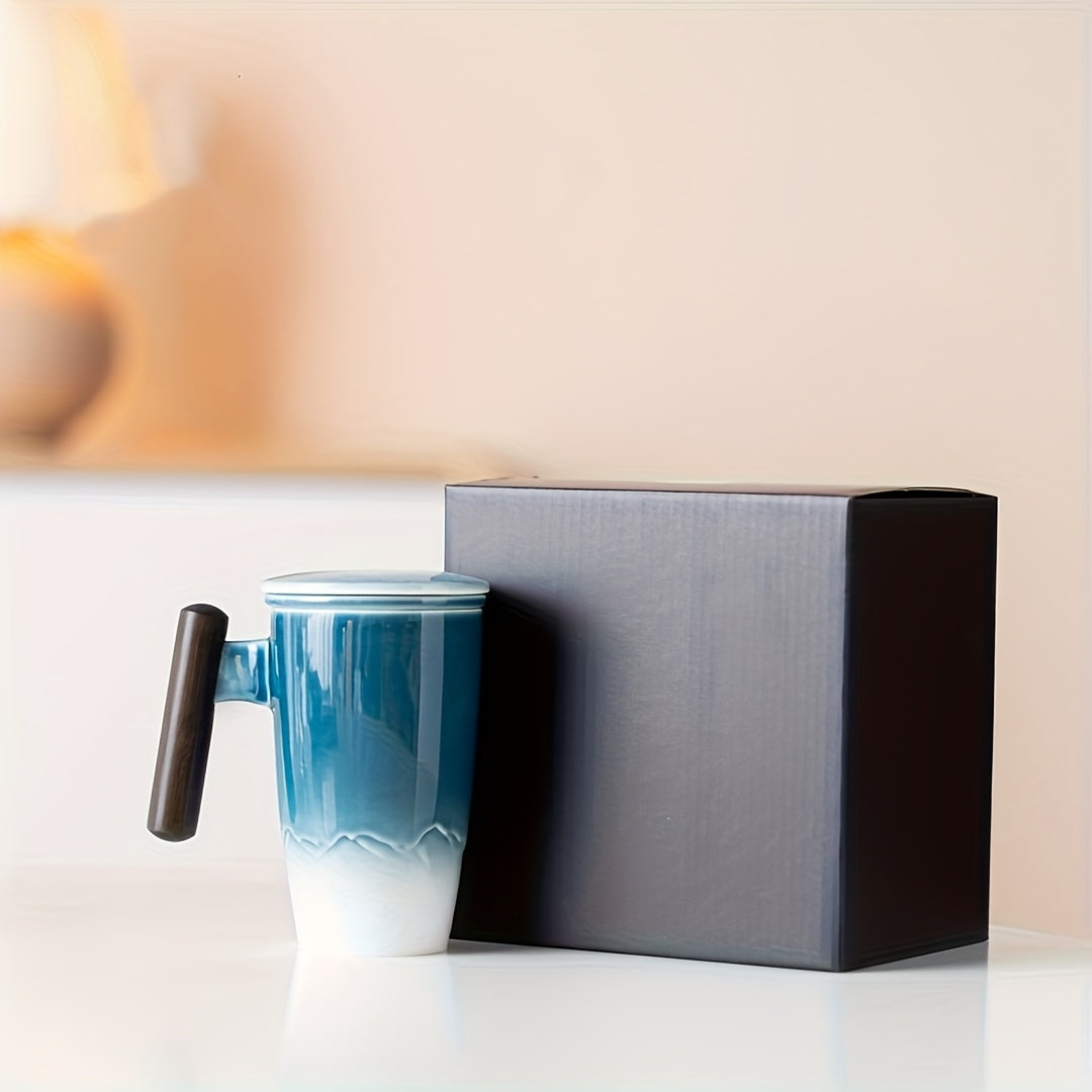 Tazza da Tè in Ceramica Fatta a Mano con Filtro – Design Autentico e Uso Pratico