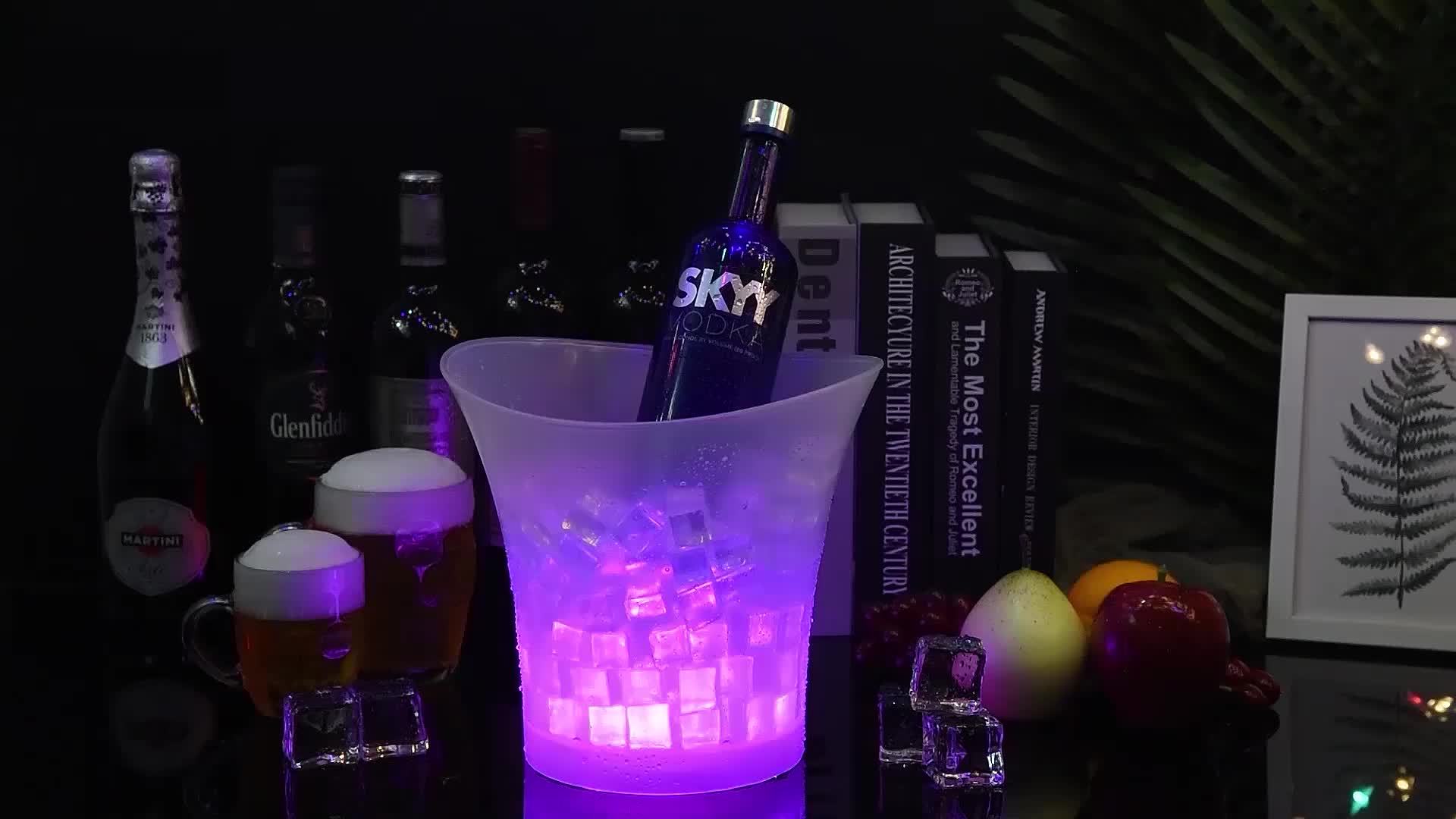 Secchiello per ghiaccio LED illuminato da 5L – Perfetto per Champagne e Birra