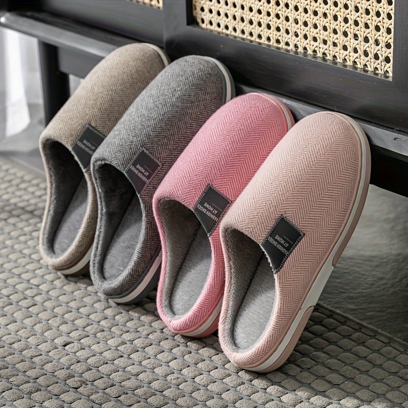 Pantofole Calde da Uomo con Struttura a Spina di Pesce – Comfort e Grip per Casa in Autunno e Inverno