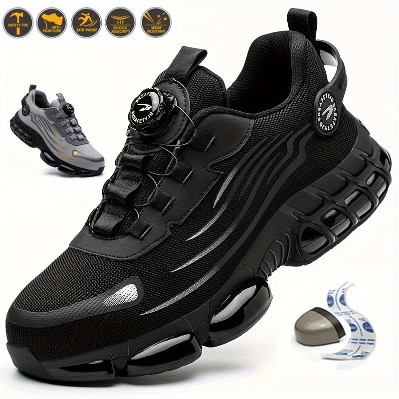 Scarpe da Lavoro Sicure per Uomini - Traspiranti e Antiscivolo con Fibbia Rotante