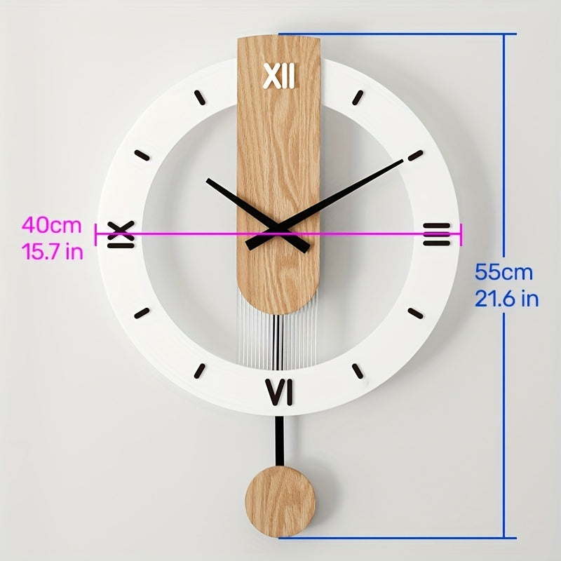 Orologio a Pendolo Creativo da Parete in Legno e Acrilico – Decorazione Elegante e Silenziosa