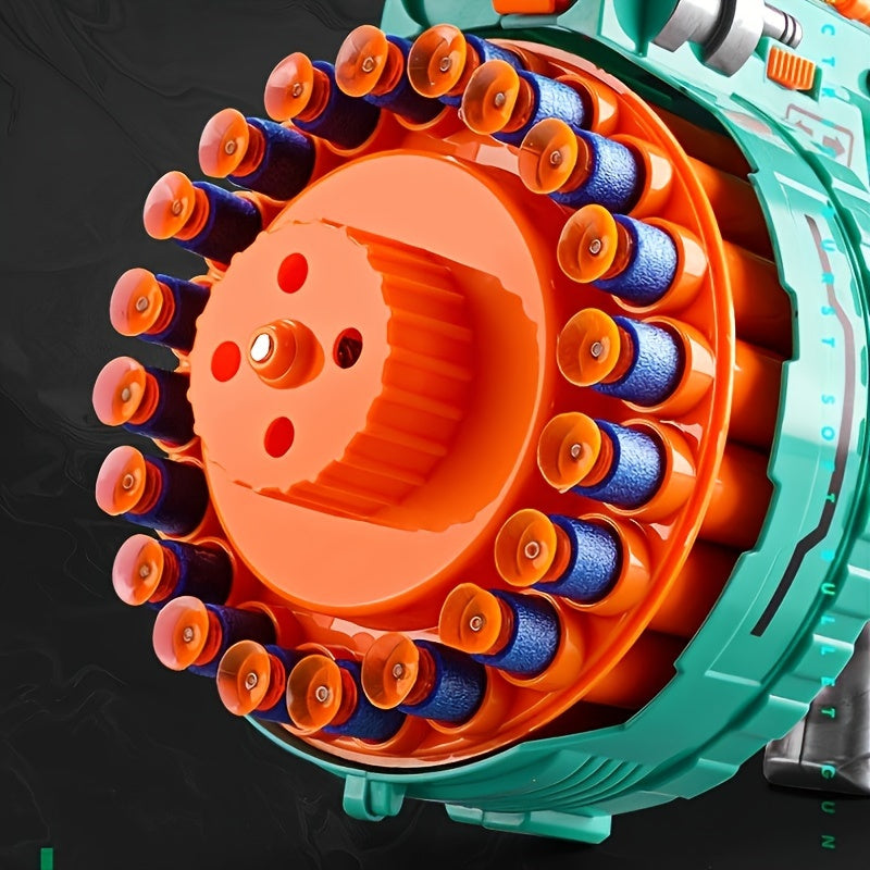 Blaster di Schiuma Automatico – Pistola Turchese con 40 Palline di Schiuma per Divertimento di Gioco