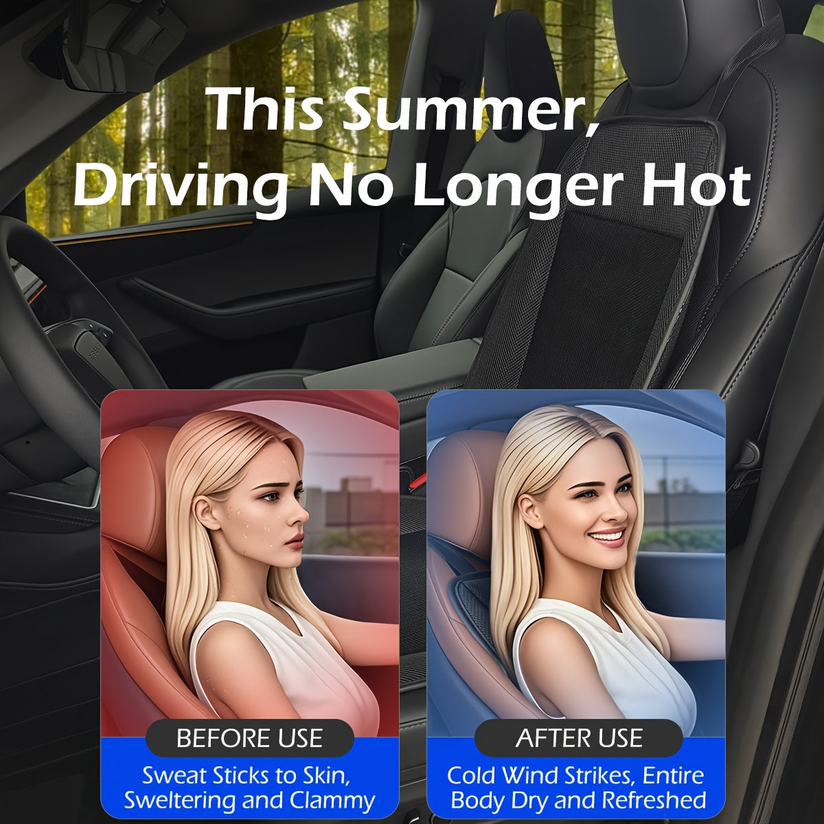 Cuscino per Sedile Auto con Ventilatore Turbo – Raffreddamento Veloce e Comfort
