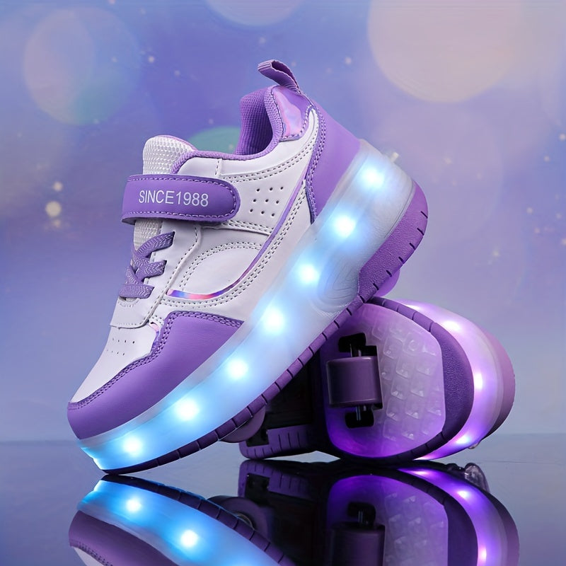 GlowRiders Roller Sneakers - Per Bambini con Spettacolo di Luce