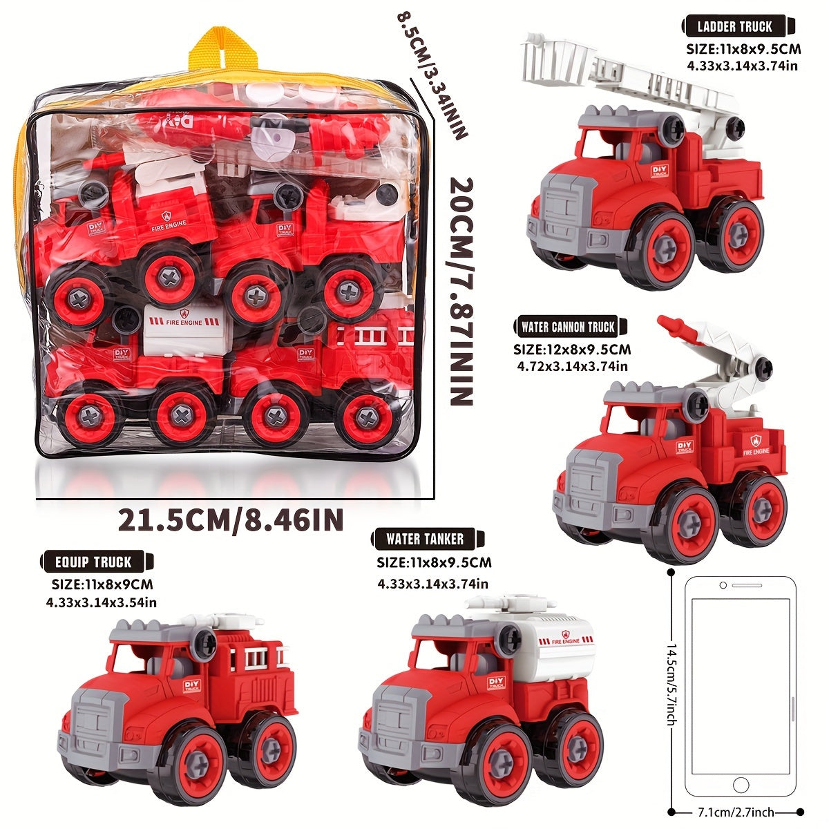Set di Costruzione Eroi dei Vigili del Fuoco - Crea i Tuoi Veicoli dei Vigili del Fuoco e Salva la Giornata