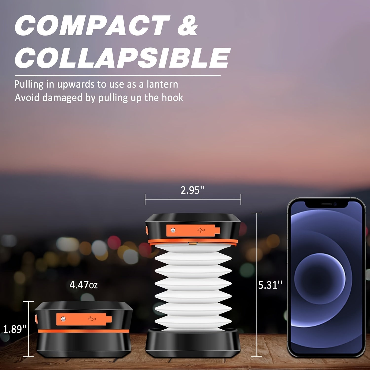 Lampada da Campeggio Pieghevole - Lampada LED Ricaricabile per Attività all'Aperto e Emergenze