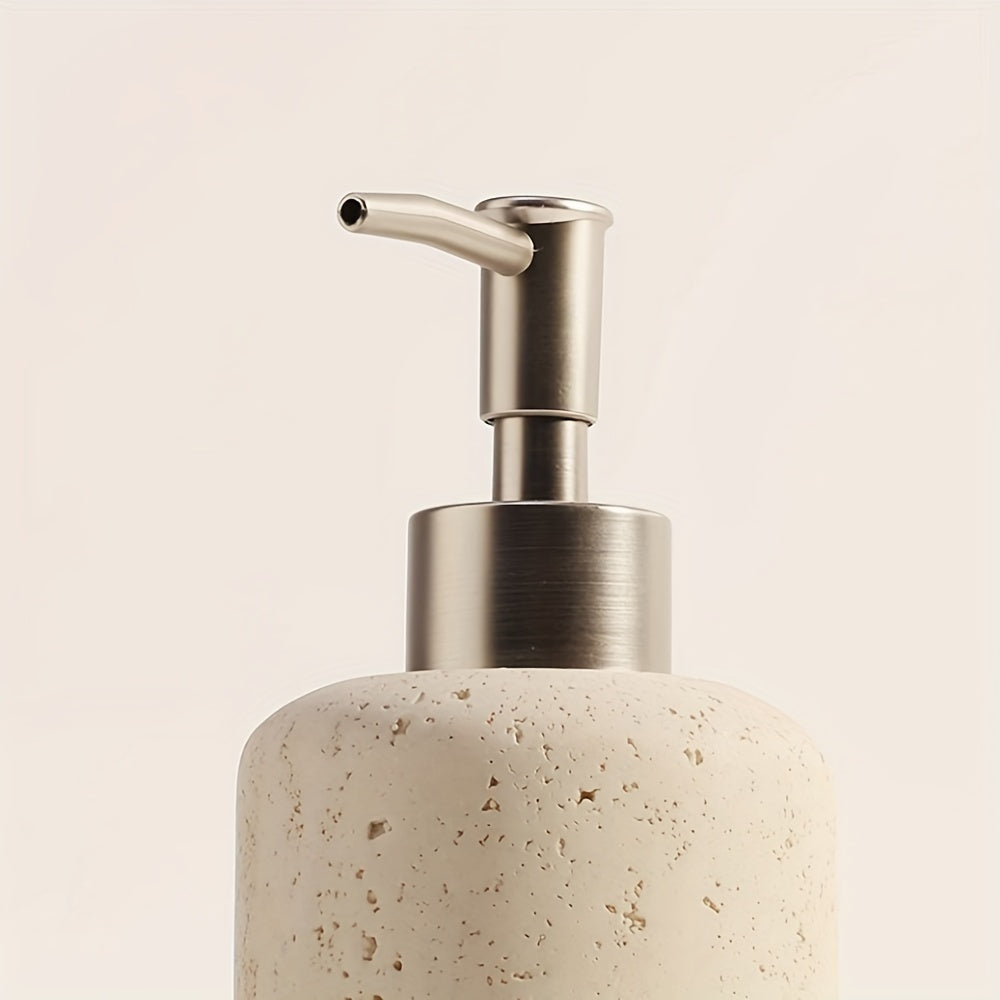 Dispenser per Sapone in Marmo – Dispenser di Resina di Lusso con Pompa in Acciaio Inossidabile per Bagno o Cucina