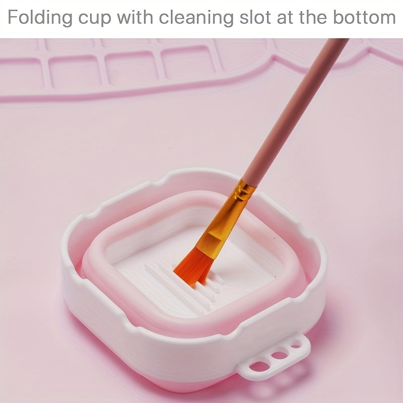 Tappetino in Silicone per Pittura con Paletta e Supporto per Pennelli – Durevole e Flessibile