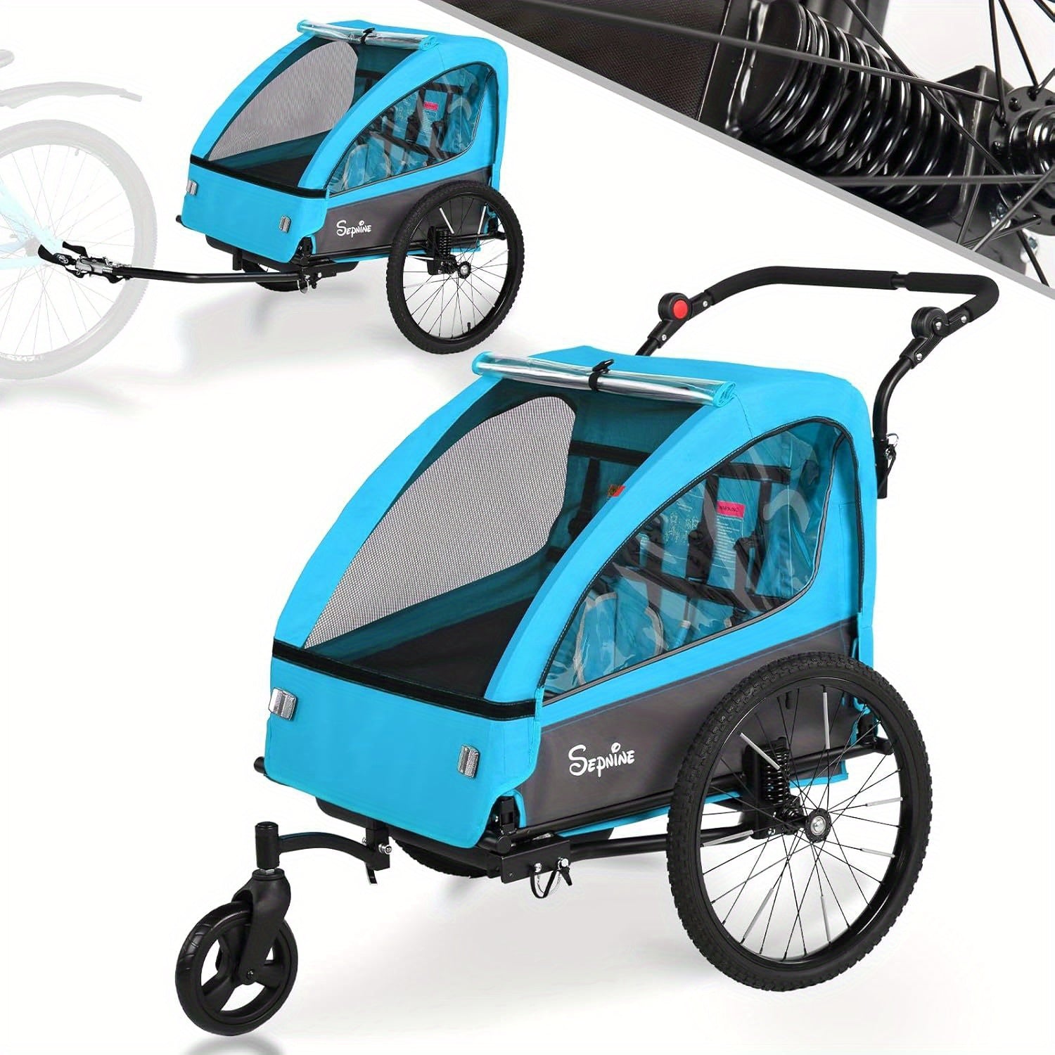 FlexiRide 2-in-1 Carrello per Biciclette – Confortevole e Pieghevole per Due Persone