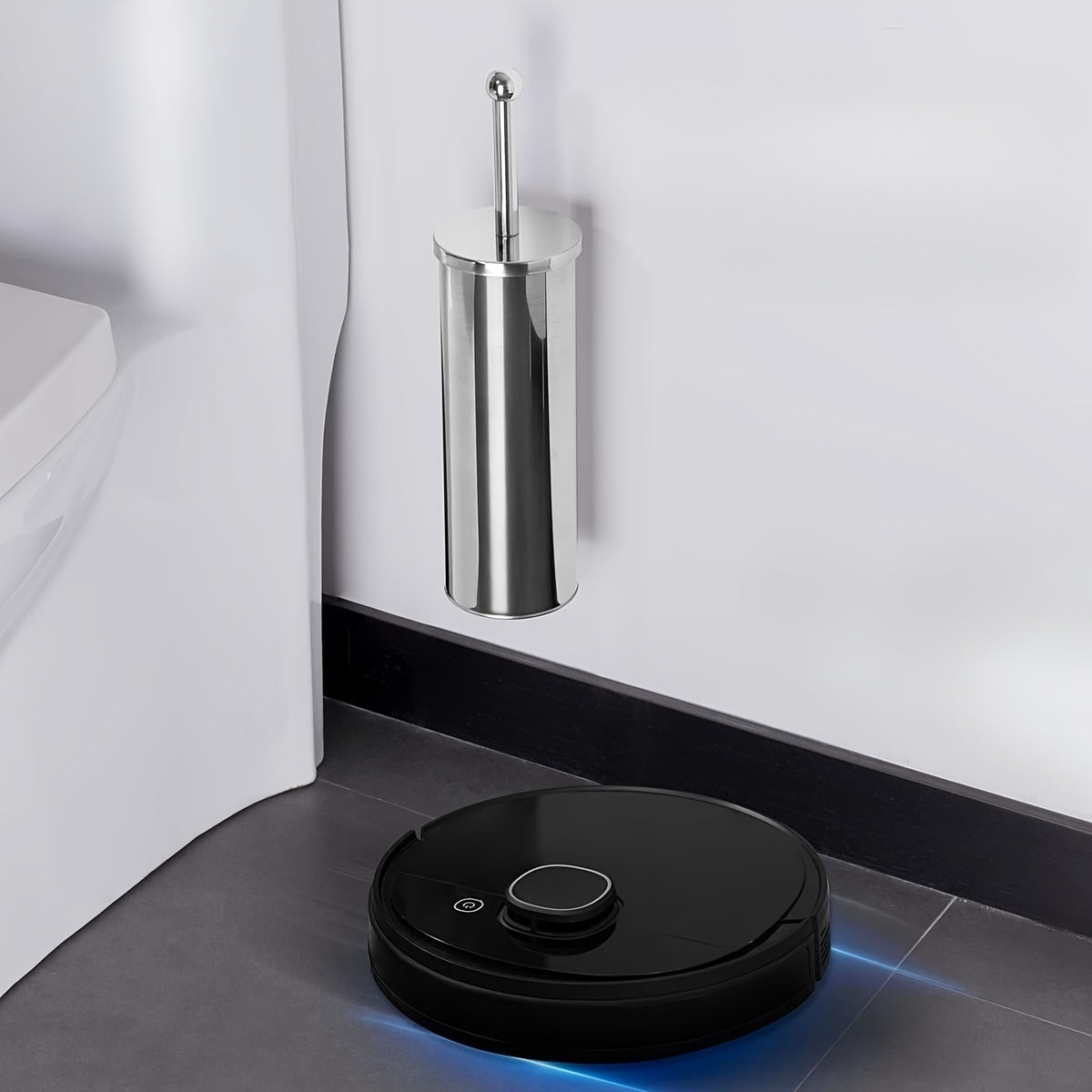 Spazzola per WC con Manico Lungo e Supporto Igienico – Durevole e Elegante