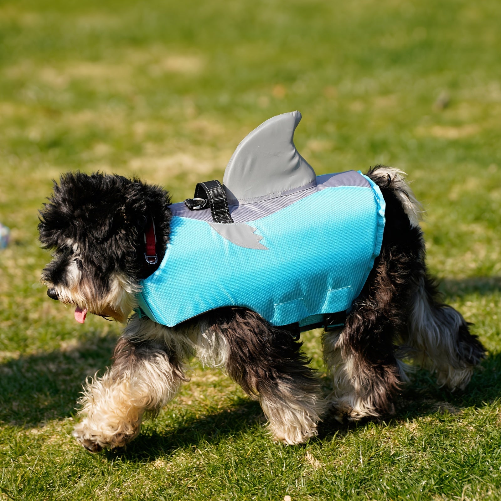 Costume da Nuoto Riflettente per Cani a Forma di Squalo – Giubbotto di Sicurezza per Animali Domestici con Maniglia e Cinghie Regolabili