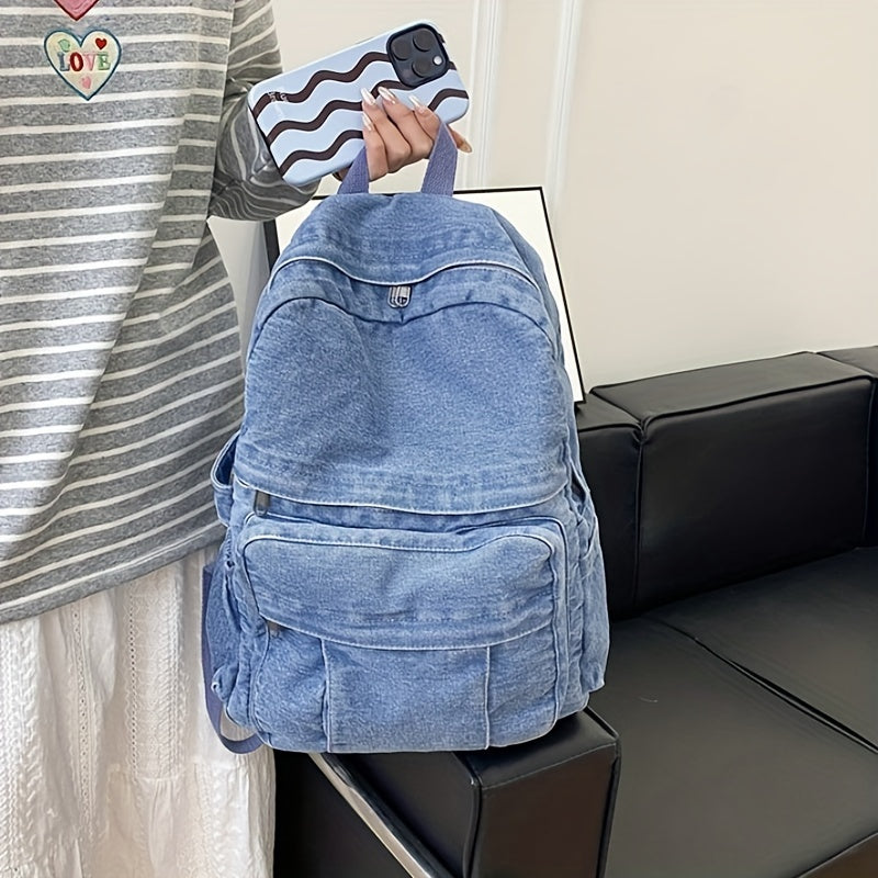 Zaino Casual in Denim – Borsa alla Moda e Versatile per Uomini e Donne