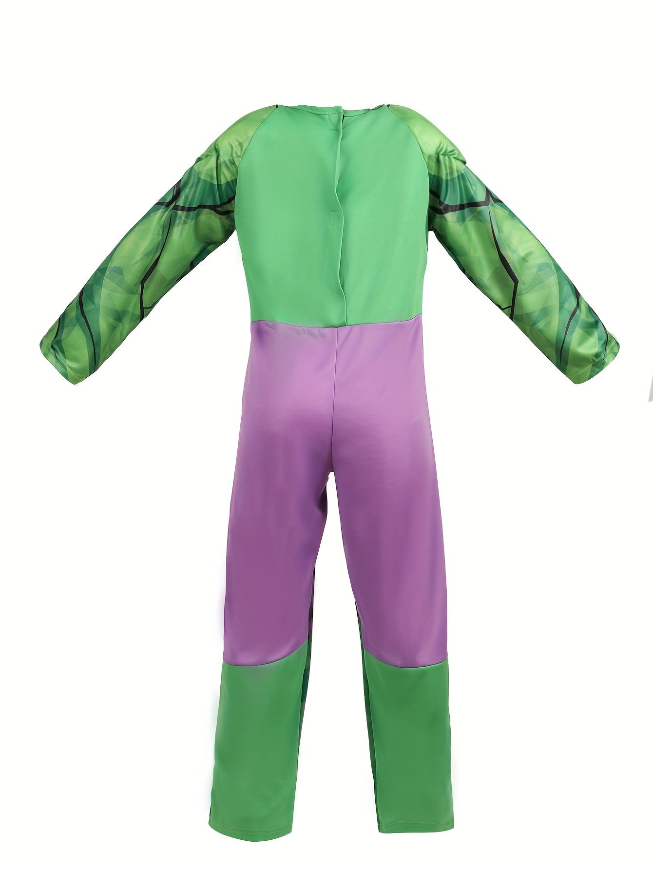 Costume da Supereroe per Bambini – Tuta Verde con Design Muscolare e Maschera