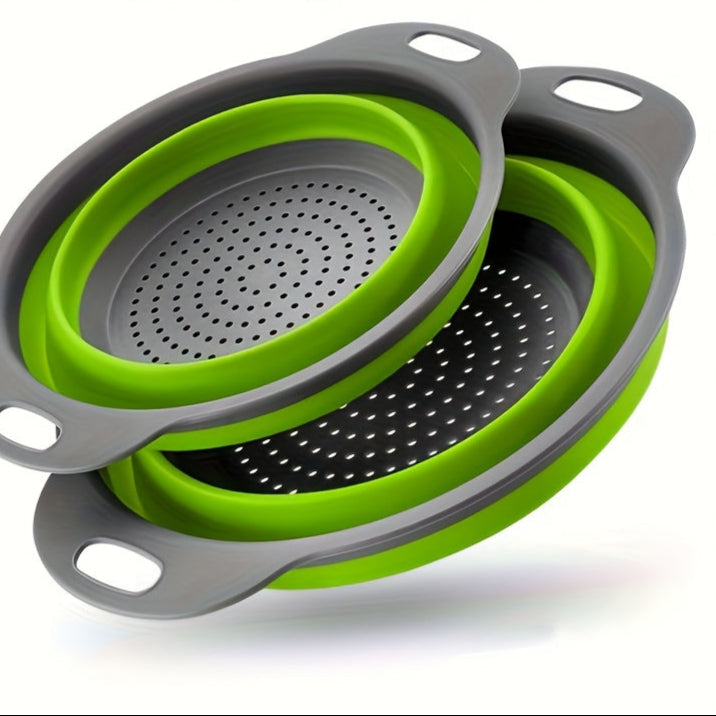 Set di Colino in Silicone Pieghevole – Perfetto per Pasta, Verdure e Frutta