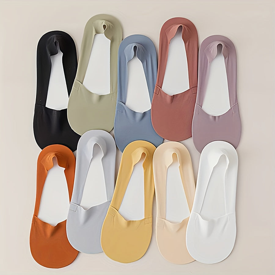 5 Paia di Calzini in Seta Ghiacciata – Traspiranti e Antiscivolo Calzini Invisibili per Donne