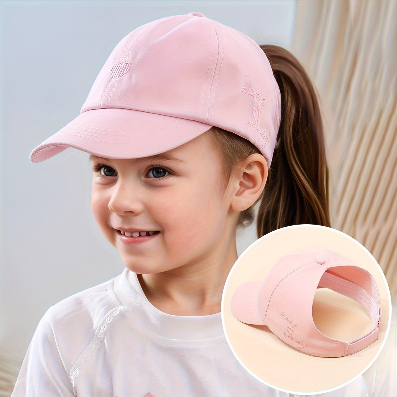 Cappellino da Baseball Regolabile per Bambini – Ricamo a Cuore e Comfort Traspirante