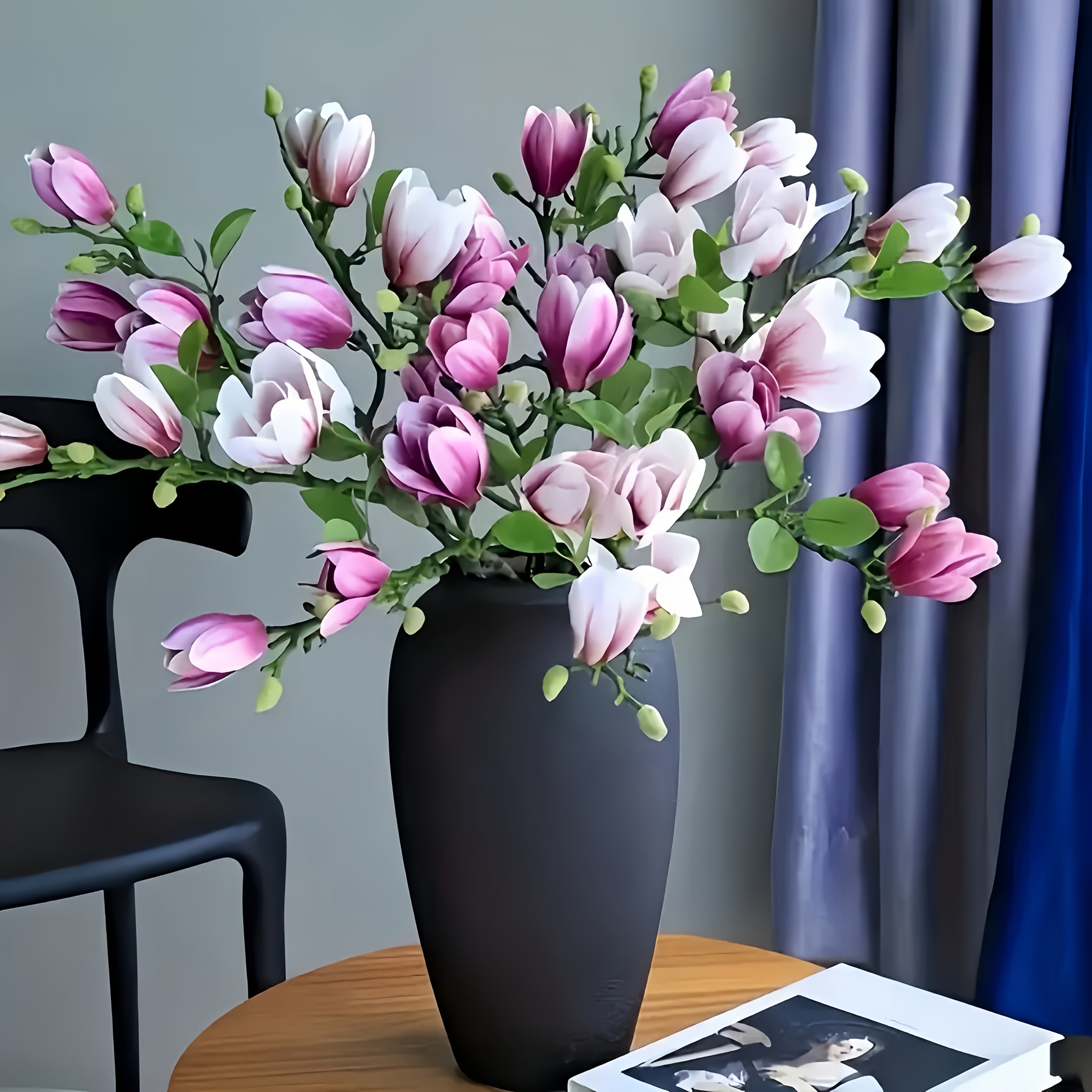 Set di 4 Fiori di Magnolia Realistici – Elegante e Senza Tempo per Matrimoni e Decorazioni di Lusso