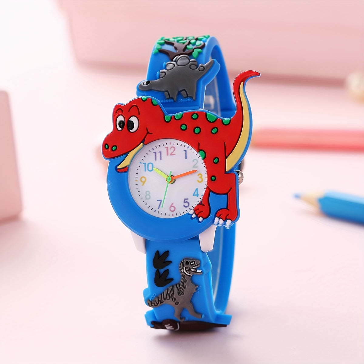 Orologio da Bambino Dinosauro - Divertente Cartoon Tyrannosaurus Rex con Cinturino in Silicone
