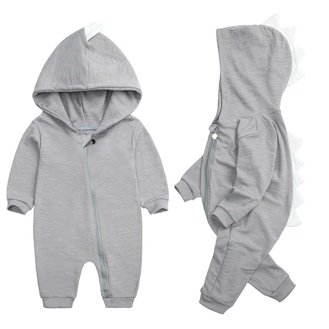 DinoBaby Tuta – Morbido Onesie con Cappuccio e Dettagli Giocosi sulla Schiena