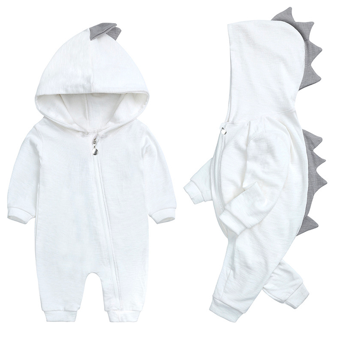 DinoBaby Tuta – Morbido Onesie con Cappuccio e Dettagli Giocosi sulla Schiena