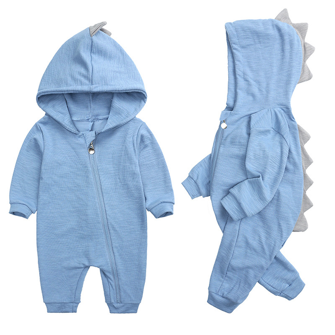 DinoBaby Tuta – Morbido Onesie con Cappuccio e Dettagli Giocosi sulla Schiena