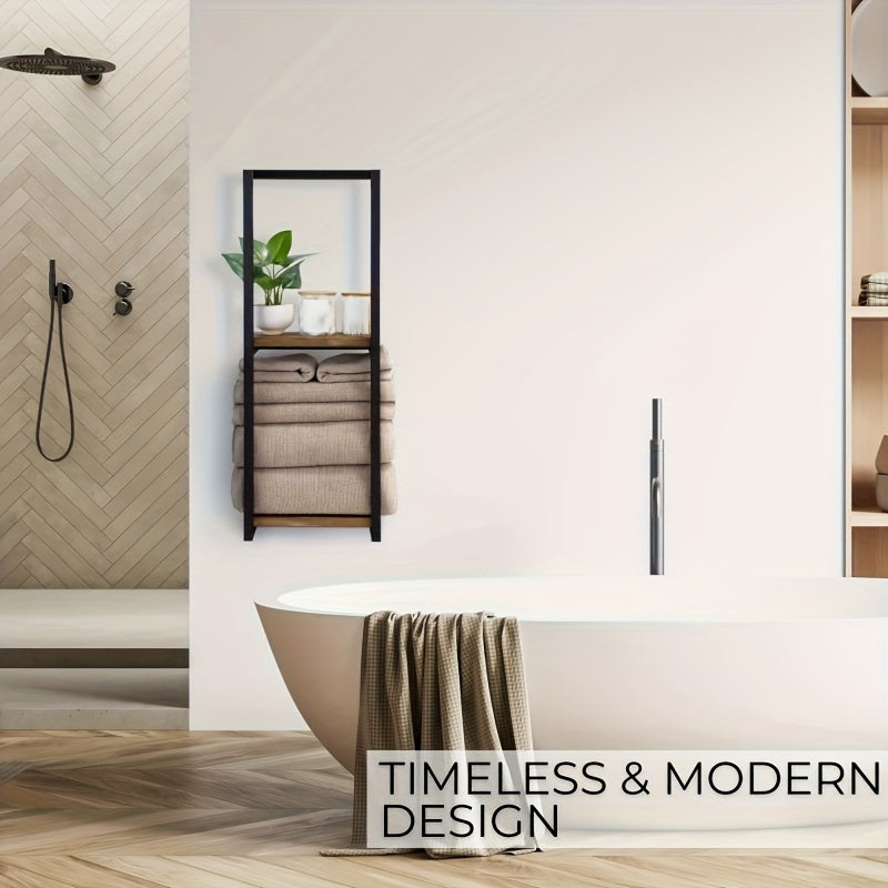 Portasciugamani Industriale con Mensole – Mobili da Parete Eleganti e Funzionali