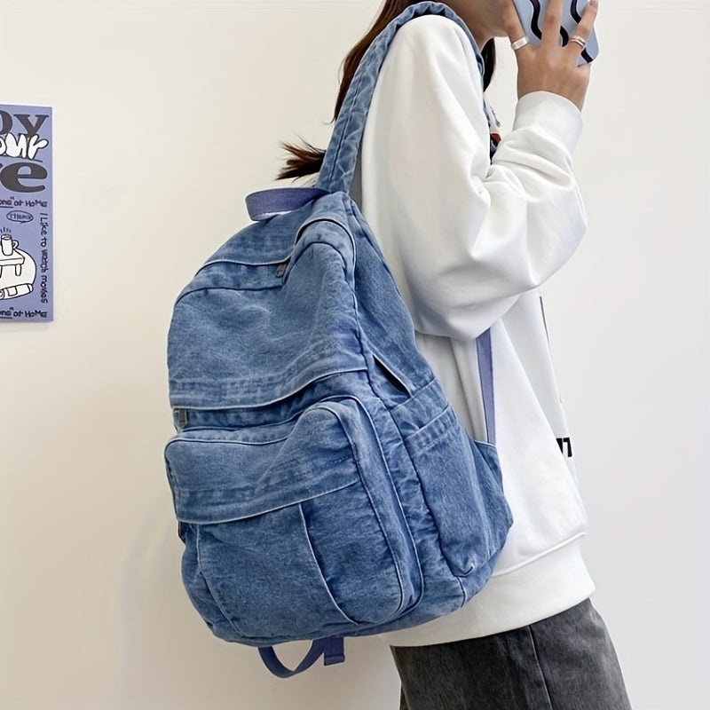 Zaino Casual in Denim – Borsa alla Moda e Versatile per Uomini e Donne
