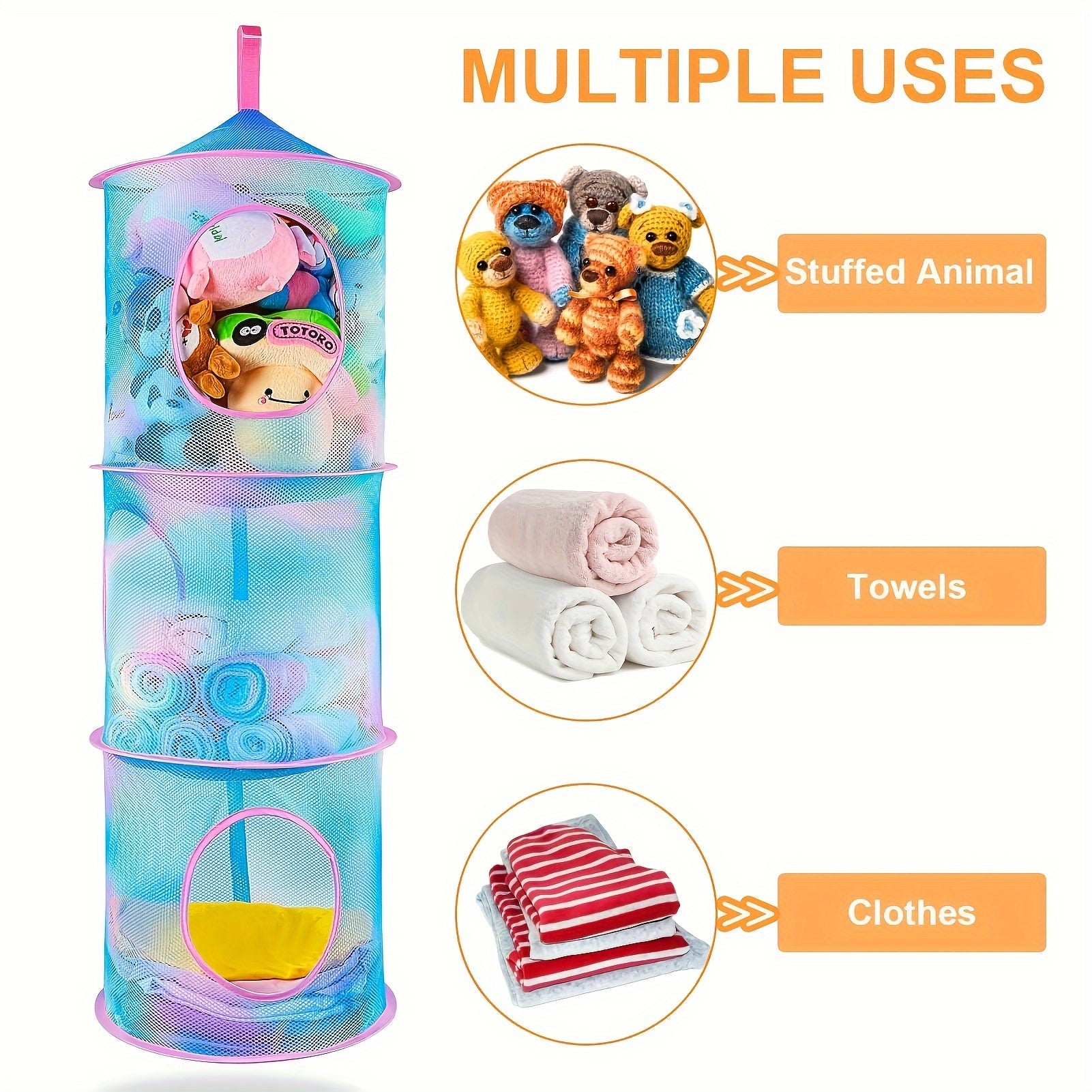 TidyTower Rete di Stoccaggio a 4 Strati - Salvaspazio e Multifunzionale