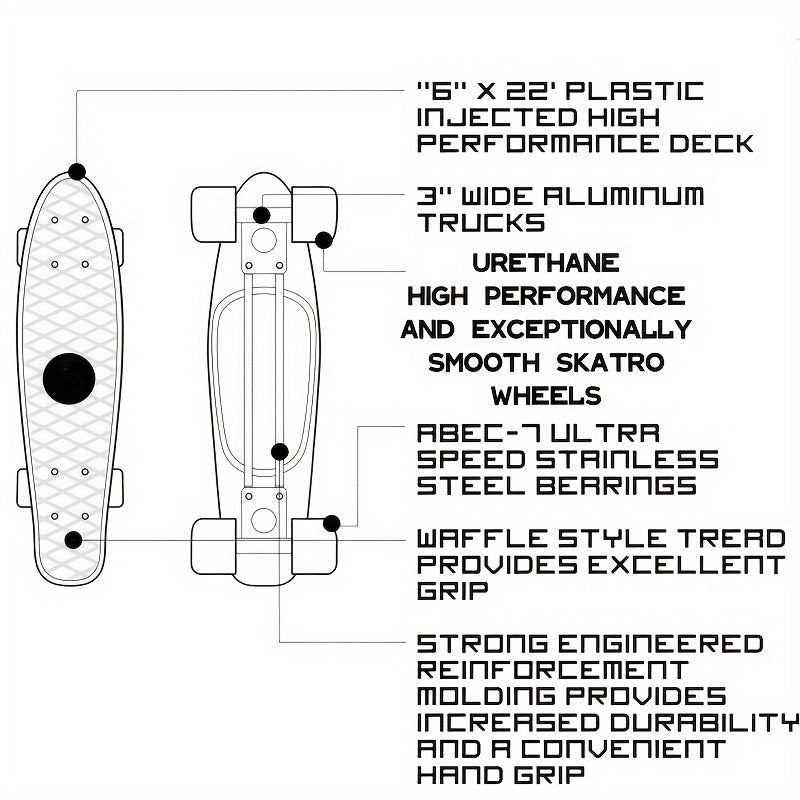 Mini Cruiser Skateboard - Compatto, Elegante e Adatto a Tutti i Livelli