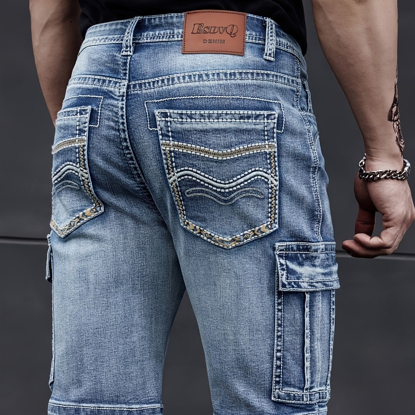 Pantaloni Corti in Denim Multi-Pocket da Uomo - Pratici e Confortevoli