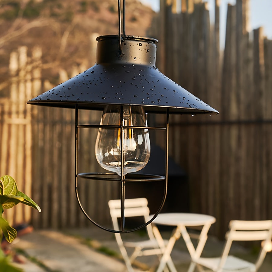 Set di 2 Lanterna Solari Retro – Lampade Vintage per Giardino e Balcone